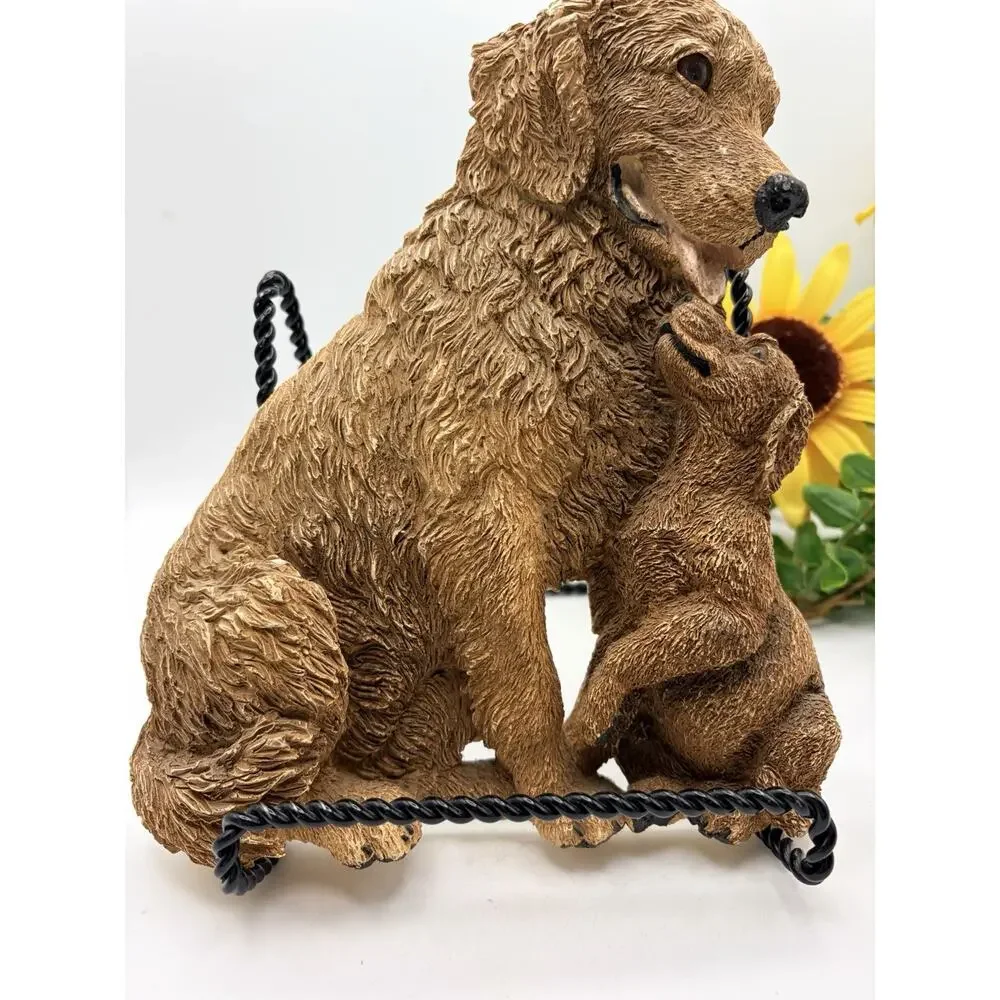 Golden Retriever And Puppy. Plaque By Fig Graphics 1991.